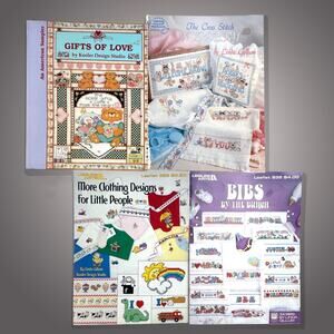 Cross Stitch Books Lot Of 4 Cross Stitch For Babies Nursery Vintage